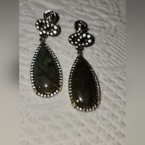 Elegant Teardrop Earrings with Silver Accents